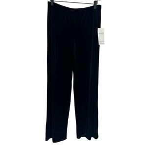 Xscape New! Black Velvet Trousers Elastic Waist High Waist Party Cocktail M